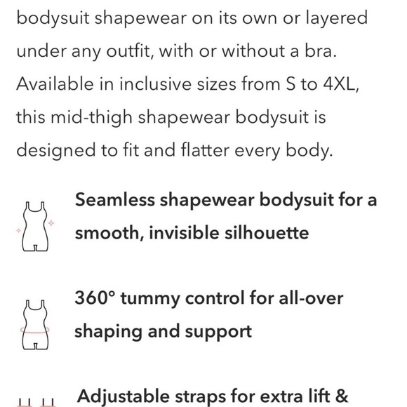 Shapermint 2XL Sculpting Shapewear Bodysuit - Smooth Support - Picture 6 of 7